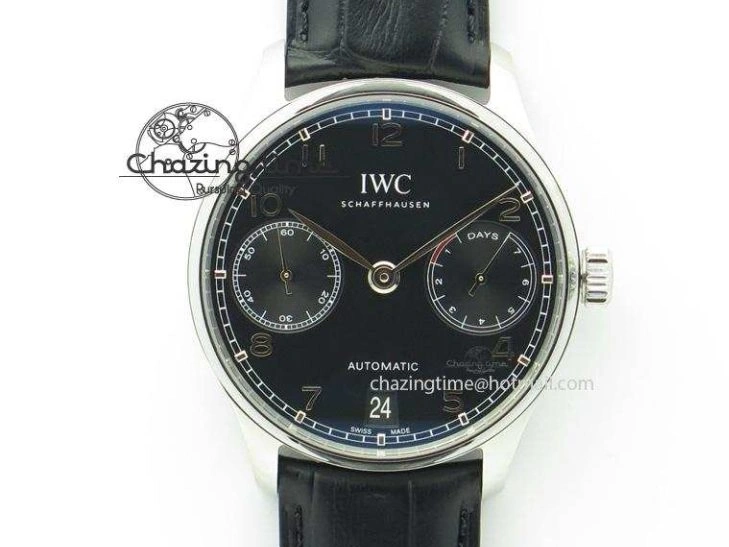 MIROTIME 0413 Original Portuguese IW358304 ZF 1:1 Best Edition SS White Dial RG Markers on Leather Strap A 7077